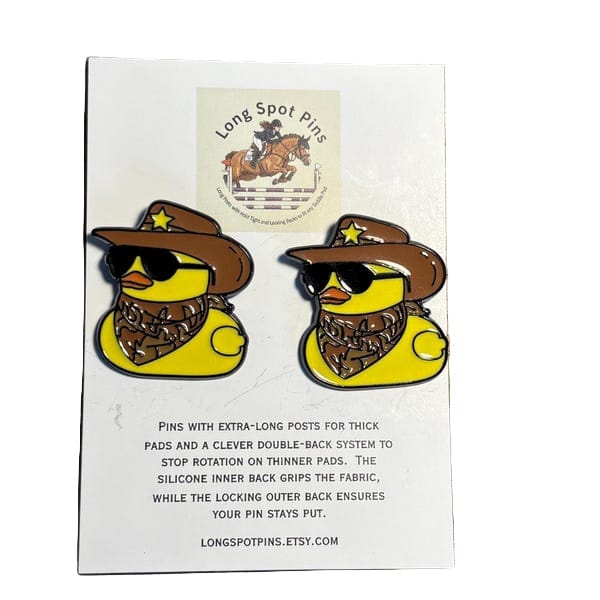 Long Spot Pins Rubber Duck (Cowboy) Long Spot Pins- Number Pins equestrian team apparel online tack store mobile tack store custom farm apparel custom show stable clothing equestrian lifestyle horse show clothing riding clothes Long Spot Pins- Number Pins horses equestrian tack store