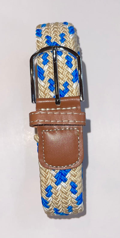Rather Lucky Belts Beige/Royal/White Rather Lucky- Braided Belt equestrian team apparel online tack store mobile tack store custom farm apparel custom show stable clothing equestrian lifestyle horse show clothing riding clothes horses equestrian tack store