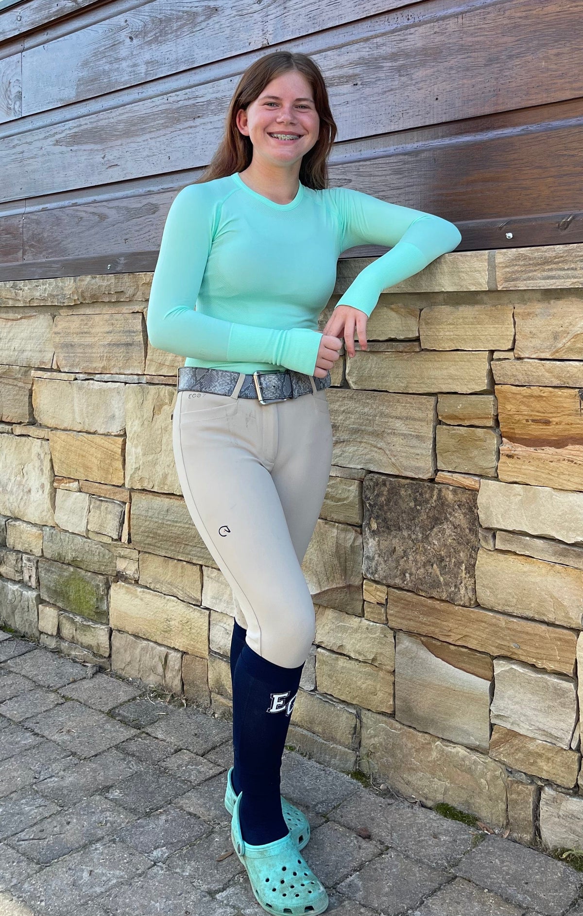 TKEQ Women's Casual Shirt TKEQ- Kennedy Seamless Long Sleeve Shirt Gloss equestrian team apparel online tack store mobile tack store custom farm apparel custom show stable clothing equestrian lifestyle horse show clothing riding clothes horses equestrian tack store