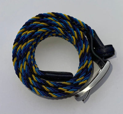 Rather Lucky Belts Navy/Royal/Blk/Yellow Rather Lucky- Braided Belt equestrian team apparel online tack store mobile tack store custom farm apparel custom show stable clothing equestrian lifestyle horse show clothing riding clothes horses equestrian tack store