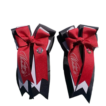 Ponytail Bows Online 3" Tails Burgundy Top PonyTail Bows- Windsor Stable (Custom) equestrian team apparel online tack store mobile tack store custom farm apparel custom show stable clothing equestrian lifestyle horse show clothing riding clothes PonyTail Bows- Windsor Stable (Custom) horses equestrian tack store