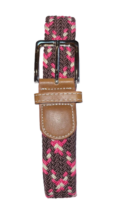 Rather Lucky Belts Chocolate/Cream/Pink Rather Lucky- Braided Belt equestrian team apparel online tack store mobile tack store custom farm apparel custom show stable clothing equestrian lifestyle horse show clothing riding clothes horses equestrian tack store