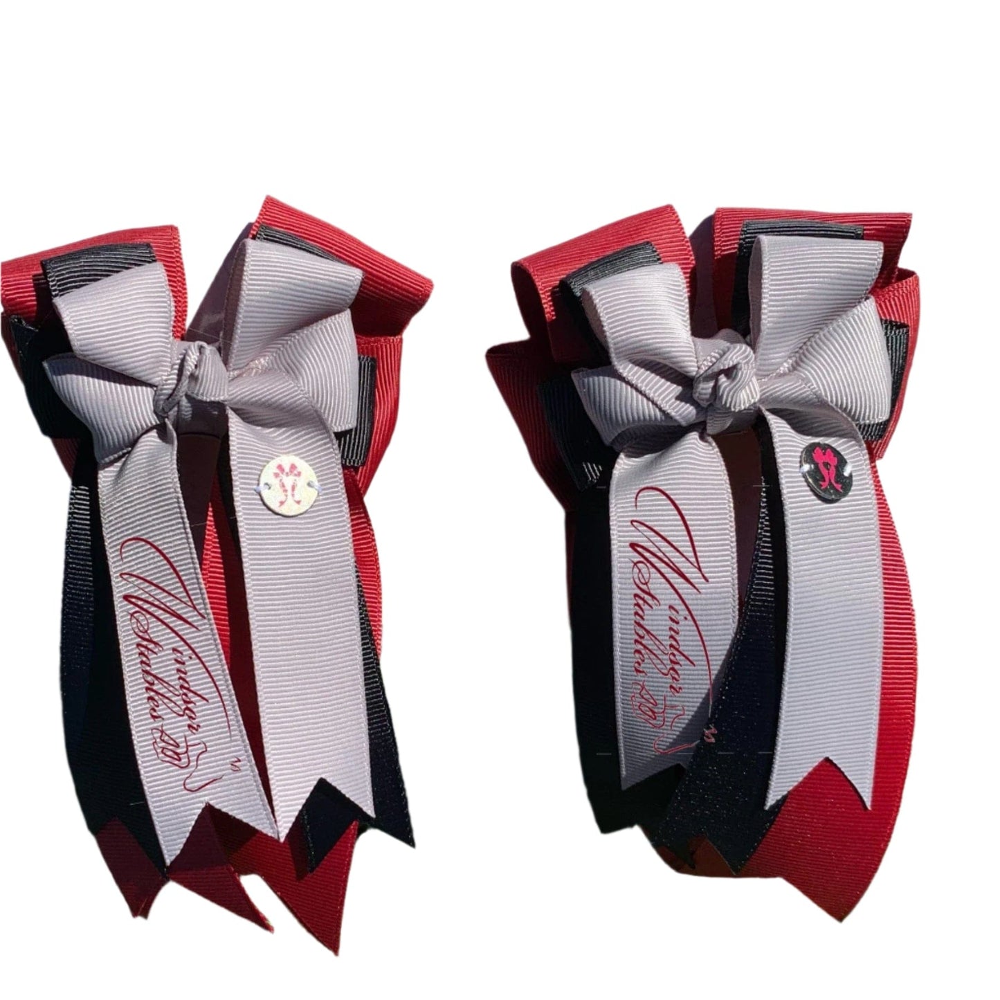 Ponytail Bows Online 3" Tails Grey Top PonyTail Bows- Windsor Stable (Custom) equestrian team apparel online tack store mobile tack store custom farm apparel custom show stable clothing equestrian lifestyle horse show clothing riding clothes PonyTail Bows- Windsor Stable (Custom) horses equestrian tack store