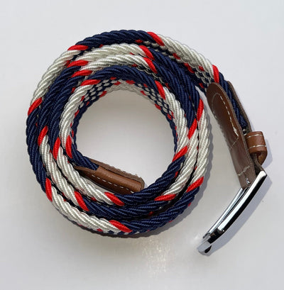 Rather Lucky Belts White/Navy/Red Rather Lucky- Braided Belt equestrian team apparel online tack store mobile tack store custom farm apparel custom show stable clothing equestrian lifestyle horse show clothing riding clothes horses equestrian tack store
