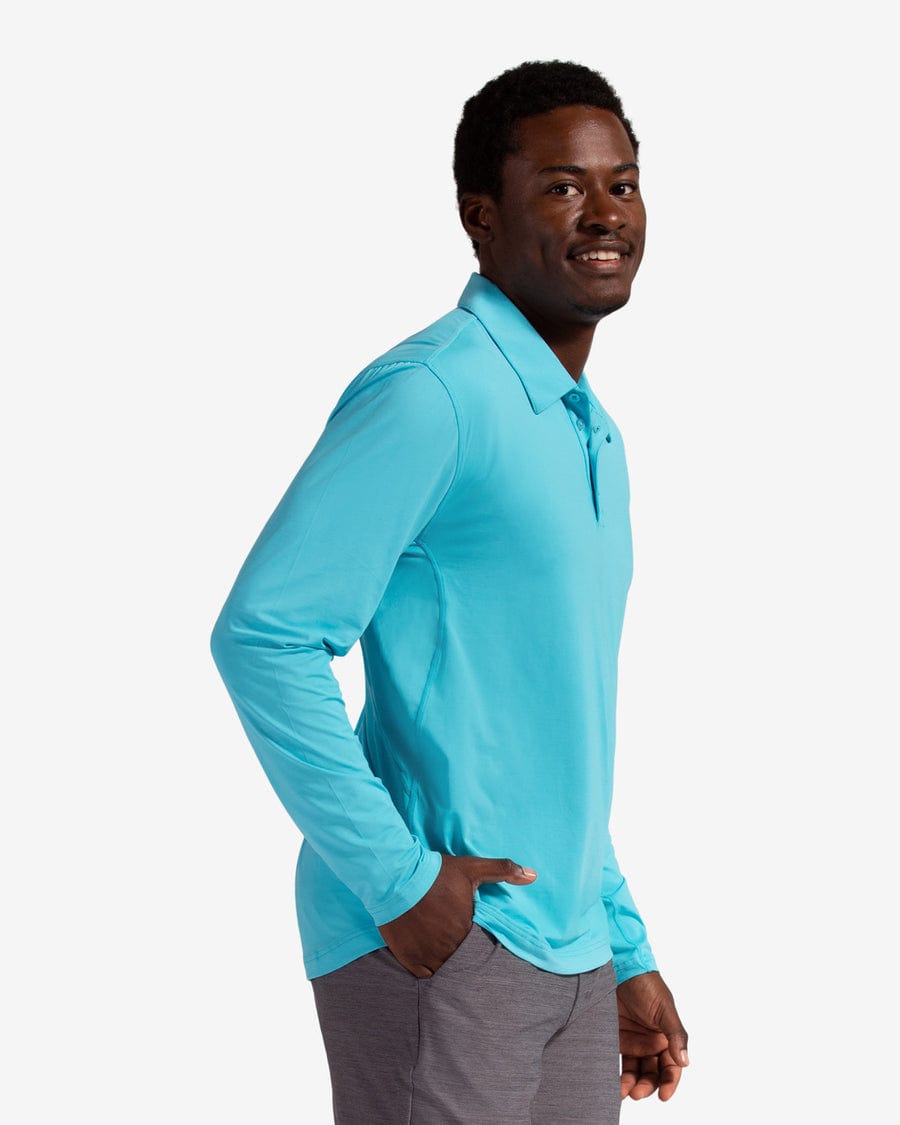 BloqUV Sunshirt Light Turquoise / S BloqUV- Polo Collar Shirt Mens  LS (2) equestrian team apparel online tack store mobile tack store custom farm apparel custom show stable clothing equestrian lifestyle horse show clothing riding clothes horses equestrian tack store