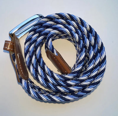 Rather Lucky Belts Navy/Carolina Blue/White Rather Lucky- Braided Belt equestrian team apparel online tack store mobile tack store custom farm apparel custom show stable clothing equestrian lifestyle horse show clothing riding clothes horses equestrian tack store