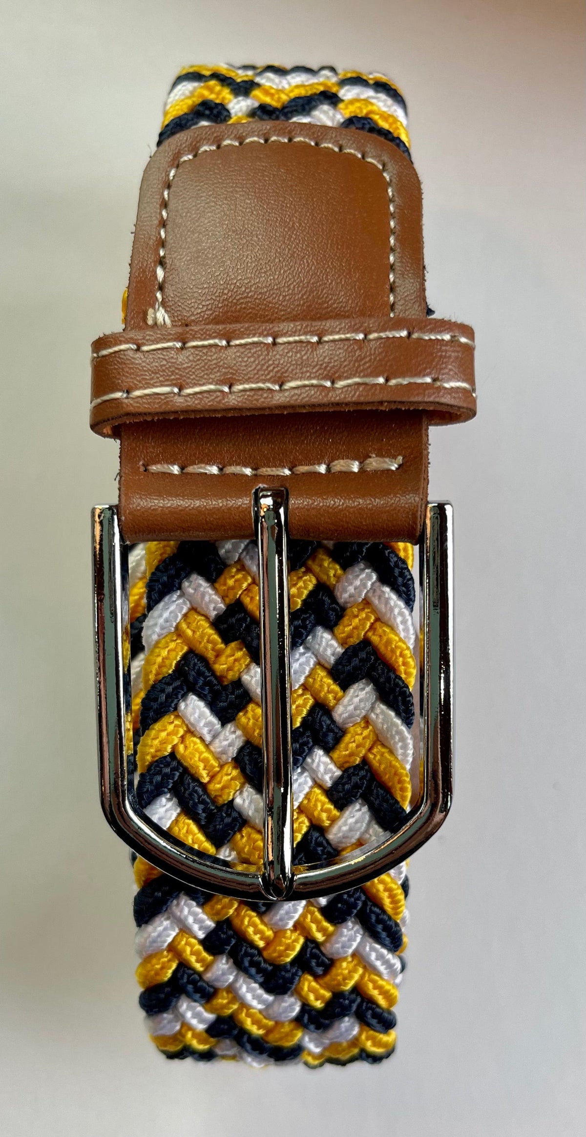 Rather Lucky Belts Navy/Yellow/White Rather Lucky- Braided Belt equestrian team apparel online tack store mobile tack store custom farm apparel custom show stable clothing equestrian lifestyle horse show clothing riding clothes horses equestrian tack store