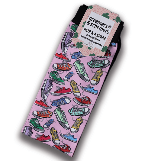 dreamers & schemers Boot Sock Dreamers & Schemers- Kicks equestrian team apparel online tack store mobile tack store custom farm apparel custom show stable clothing equestrian lifestyle horse show clothing riding clothes Unicorns & Fluffy Clouds Horse Riding  Boot Socks horses equestrian tack store