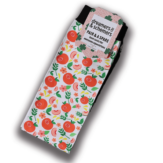 dreamers & schemers Boot Sock Dreamers & Schemers- Life's a Peach equestrian team apparel online tack store mobile tack store custom farm apparel custom show stable clothing equestrian lifestyle horse show clothing riding clothes Unicorns & Fluffy Clouds Horse Riding  Boot Socks horses equestrian tack store