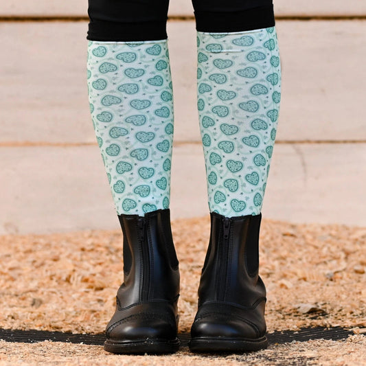 dreamers & schemers Boot Sock Dreamers & Schemers- Lucky in Love equestrian team apparel online tack store mobile tack store custom farm apparel custom show stable clothing equestrian lifestyle horse show clothing riding clothes Unicorns & Fluffy Clouds Horse Riding  Boot Socks horses equestrian tack store