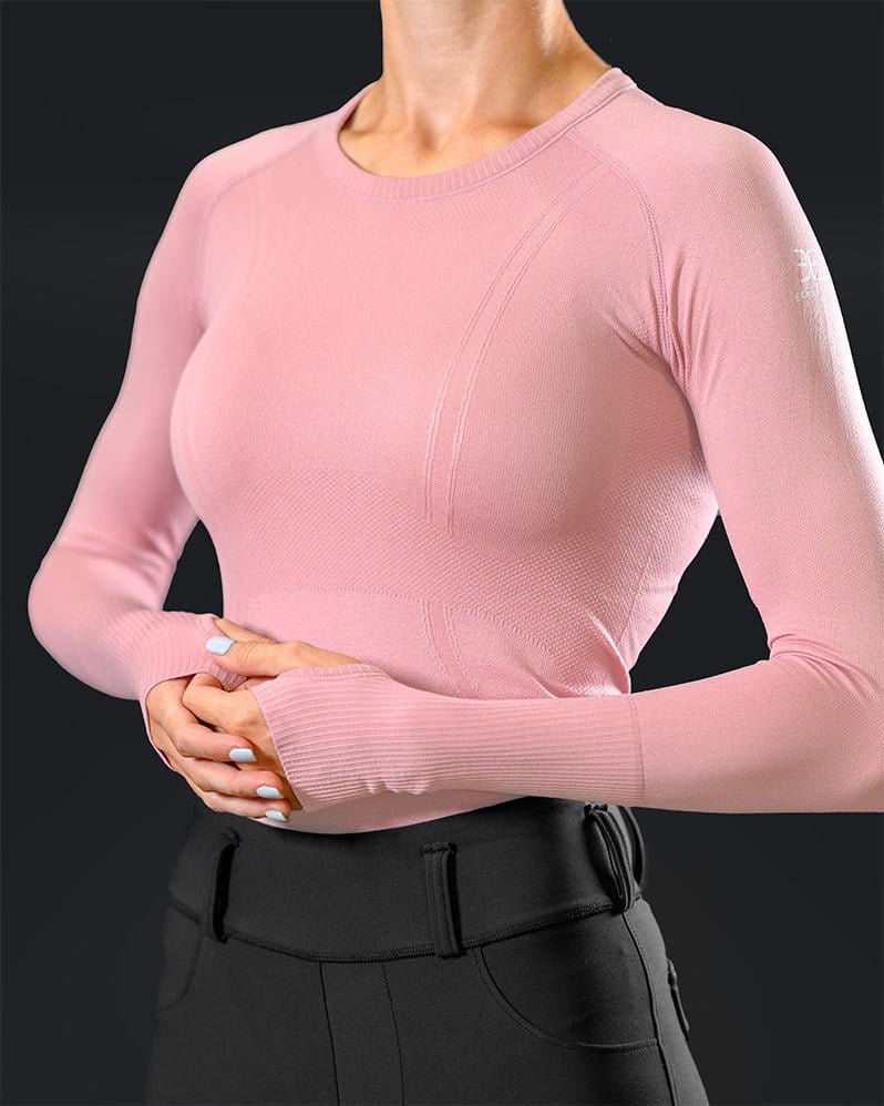 Equestly Women's Shirt XS/S (4) Equestly- Lux Seamless Top LS Blush equestrian team apparel online tack store mobile tack store custom farm apparel custom show stable clothing equestrian lifestyle horse show clothing riding clothes horses equestrian tack store