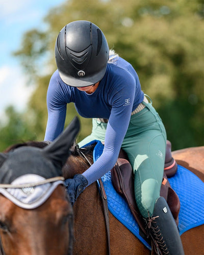 Equestly Women's Shirt Equestly- Lux Seamless Top LS Steel Blue equestrian team apparel online tack store mobile tack store custom farm apparel custom show stable clothing equestrian lifestyle horse show clothing riding clothes horses equestrian tack store