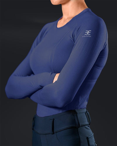 Equestly Women's Shirt XS/S (4) Equestly- Lux Seamless Top LS Steel Blue equestrian team apparel online tack store mobile tack store custom farm apparel custom show stable clothing equestrian lifestyle horse show clothing riding clothes horses equestrian tack store