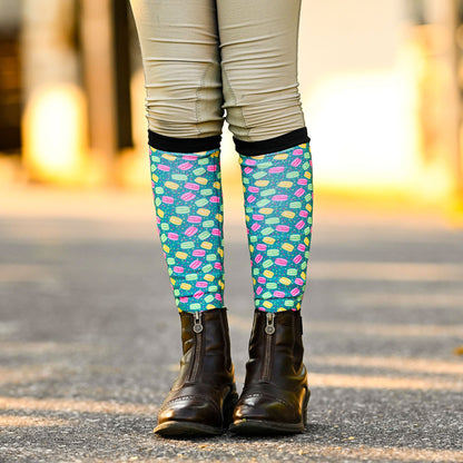 dreamers & schemers Boot Sock Dreamers & Schemers- Luxe Layers (Youth) equestrian team apparel online tack store mobile tack store custom farm apparel custom show stable clothing equestrian lifestyle horse show clothing riding clothes Unicorns & Fluffy Clouds Horse Riding  Boot Socks horses equestrian tack store