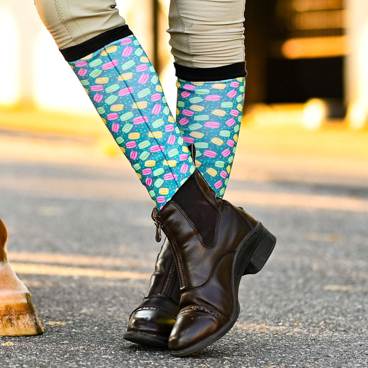 dreamers & schemers Boot Sock Dreamers & Schemers- Luxe Layers (Youth) equestrian team apparel online tack store mobile tack store custom farm apparel custom show stable clothing equestrian lifestyle horse show clothing riding clothes Unicorns & Fluffy Clouds Horse Riding  Boot Socks horses equestrian tack store