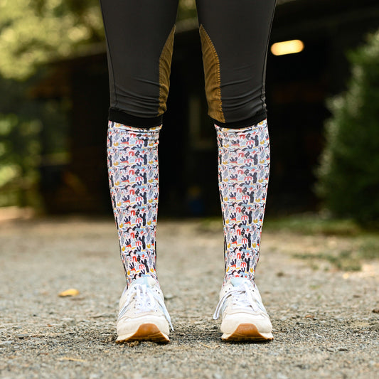 dreamers & schemers Boot Sock Dreamers & Schemers- New Mexico equestrian team apparel online tack store mobile tack store custom farm apparel custom show stable clothing equestrian lifestyle horse show clothing riding clothes Unicorns & Fluffy Clouds Horse Riding  Boot Socks horses equestrian tack store