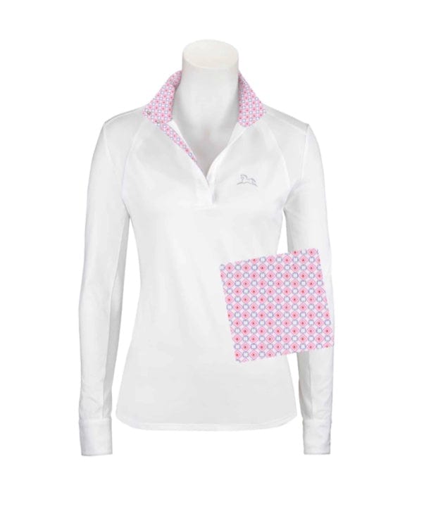 RJ Classics women's show shirt Pink Geo RJ Classics- Maddie Show Shirt (XL) equestrian team apparel online tack store mobile tack store custom farm apparel custom show stable clothing equestrian lifestyle horse show clothing riding clothes RJ Classics- Maddie Show Shirt (XL) horses equestrian tack store