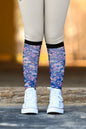 dreamers & schemers Boot Sock Dreamers & Schemers- Pony Mac Blue Floral Horse equestrian team apparel online tack store mobile tack store custom farm apparel custom show stable clothing equestrian lifestyle horse show clothing riding clothes Unicorns & Fluffy Clouds Horse Riding  Boot Socks horses equestrian tack store