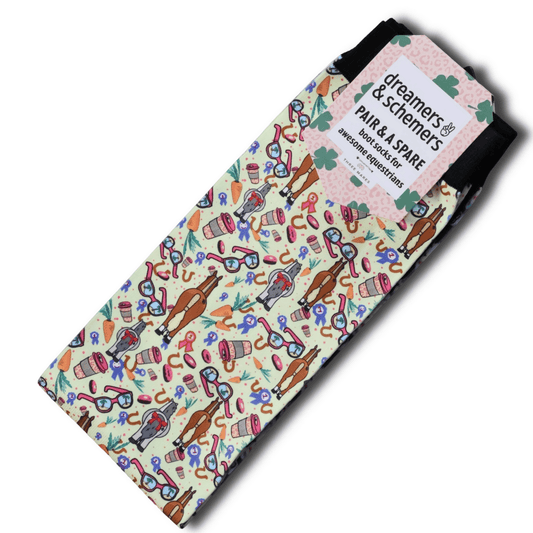 dreamers & schemers Boot Sock Dreamers & Schemers- Pony Party equestrian team apparel online tack store mobile tack store custom farm apparel custom show stable clothing equestrian lifestyle horse show clothing riding clothes Unicorns & Fluffy Clouds Horse Riding  Boot Socks horses equestrian tack store