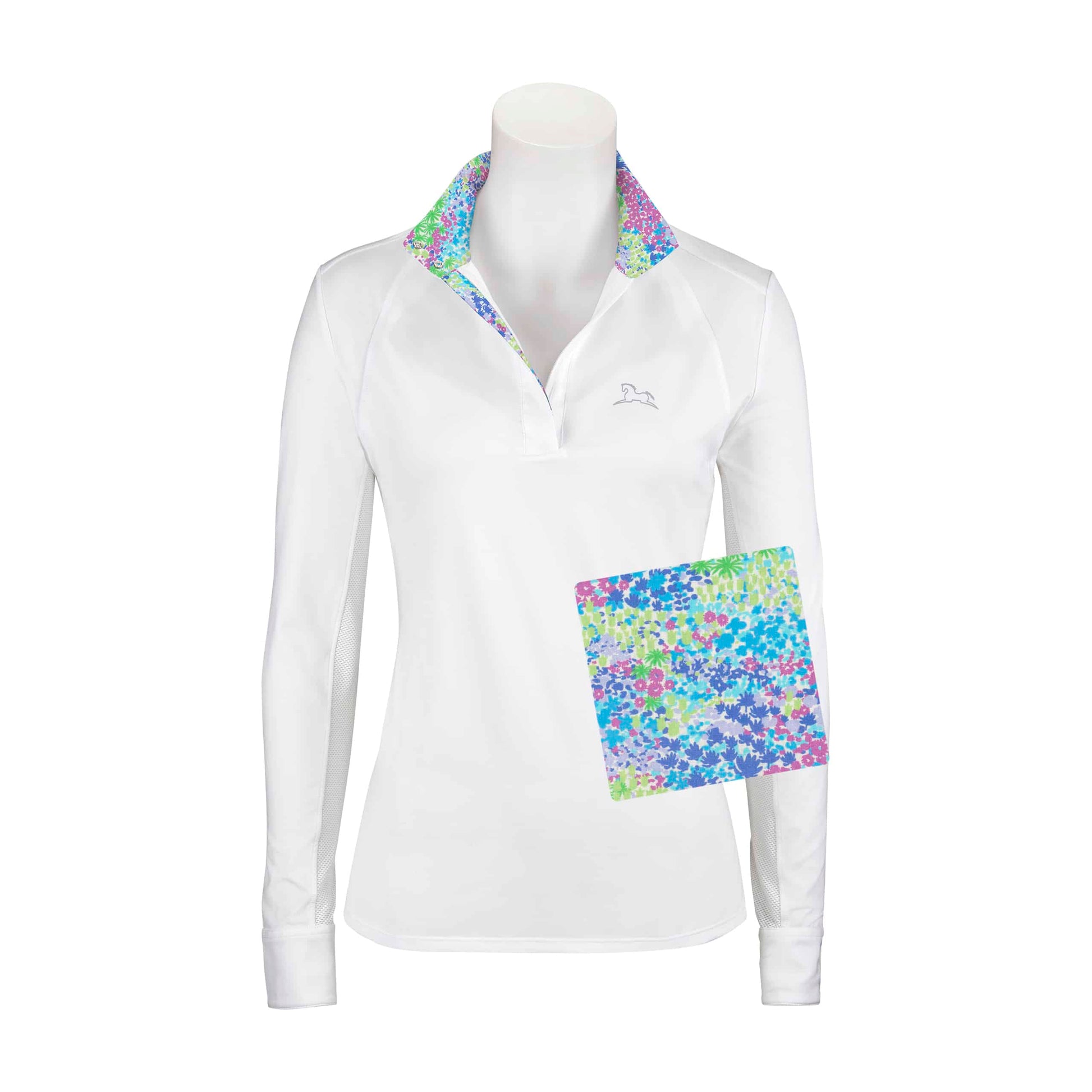 RJ Classics women's show shirt Preppy Floral RJ Classics- Maddie Show Shirt (XL) equestrian team apparel online tack store mobile tack store custom farm apparel custom show stable clothing equestrian lifestyle horse show clothing riding clothes RJ Classics- Maddie Show Shirt (XL) horses equestrian tack store