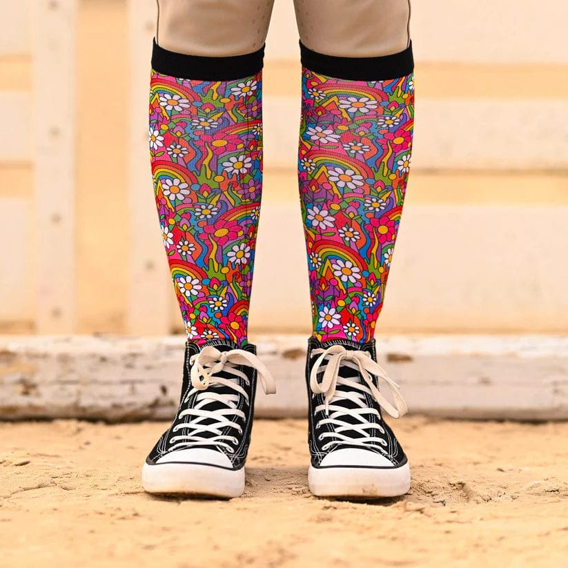 dreamers & schemers Boot Sock Dreamers & Schemers- Rainbow Inferno equestrian team apparel online tack store mobile tack store custom farm apparel custom show stable clothing equestrian lifestyle horse show clothing riding clothes Unicorns & Fluffy Clouds Horse Riding  Boot Socks horses equestrian tack store