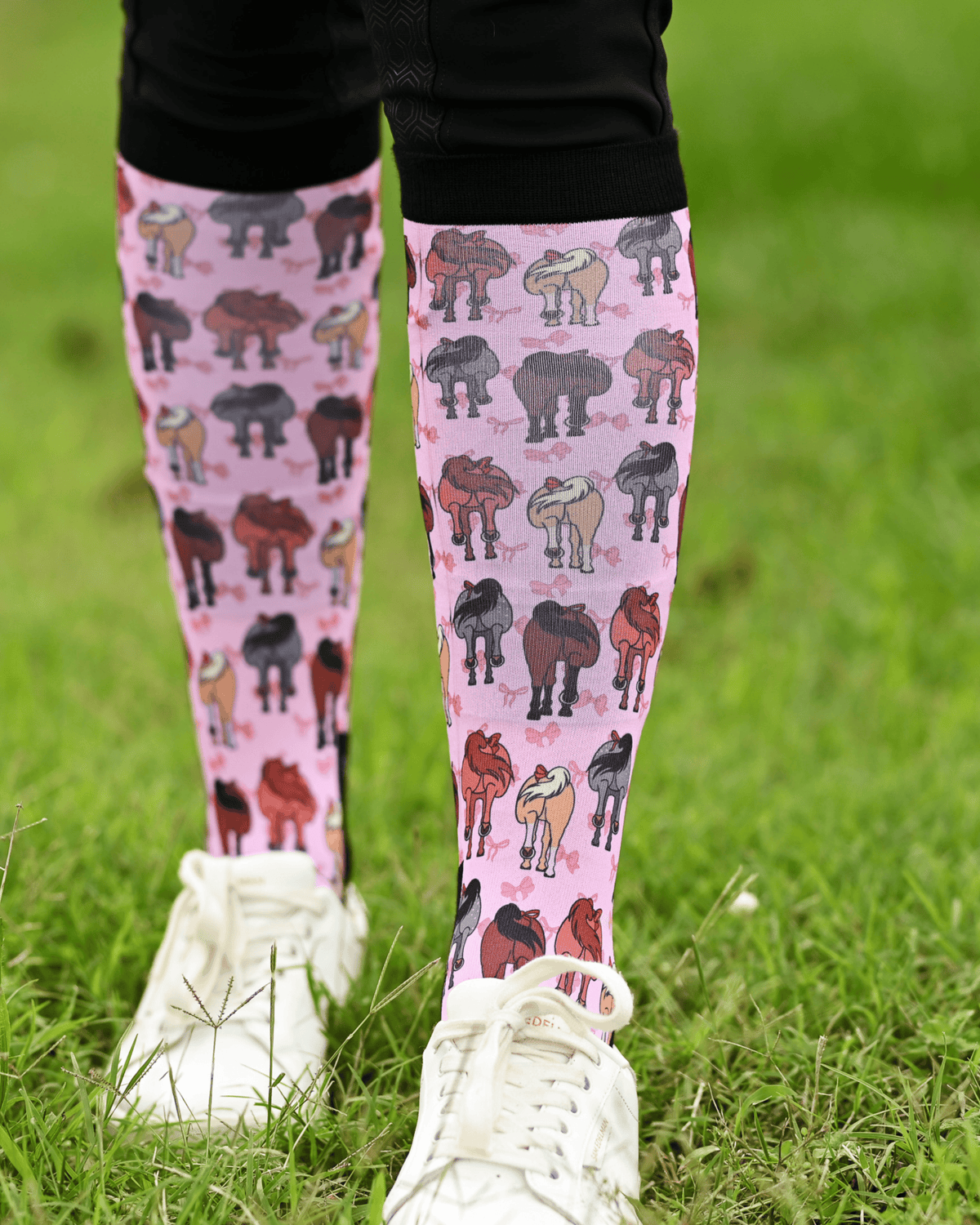 dreamers & schemers Boot Socks Dreamers & Schemers- Red Ribbon Girlies equestrian team apparel online tack store mobile tack store custom farm apparel custom show stable clothing equestrian lifestyle horse show clothing riding clothes Dreamers & Schemers- Red Ribbon Girlies horses equestrian tack store