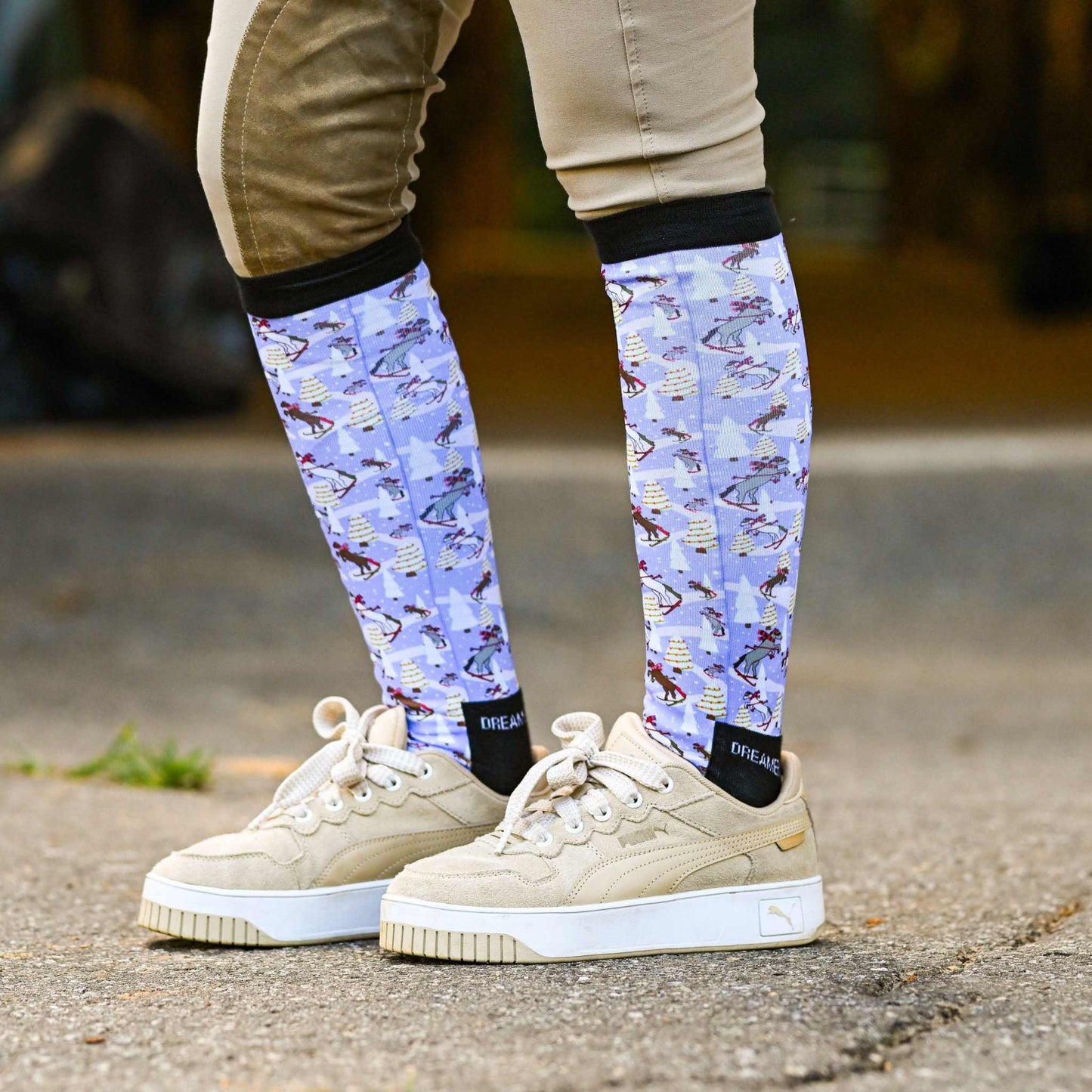 dreamers & schemers Boot Sock Dreamers & Schemers- Ski You Later equestrian team apparel online tack store mobile tack store custom farm apparel custom show stable clothing equestrian lifestyle horse show clothing riding clothes Unicorns & Fluffy Clouds Horse Riding  Boot Socks horses equestrian tack store