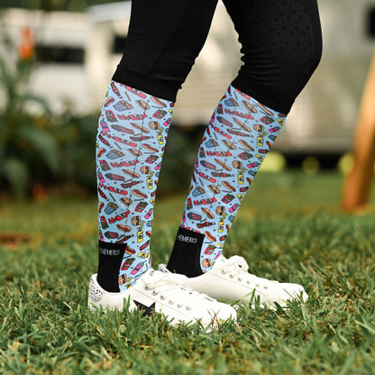 dreamers & schemers Boot Sock Dreamers & Schemers- Snack Attack equestrian team apparel online tack store mobile tack store custom farm apparel custom show stable clothing equestrian lifestyle horse show clothing riding clothes Unicorns & Fluffy Clouds Horse Riding  Boot Socks horses equestrian tack store
