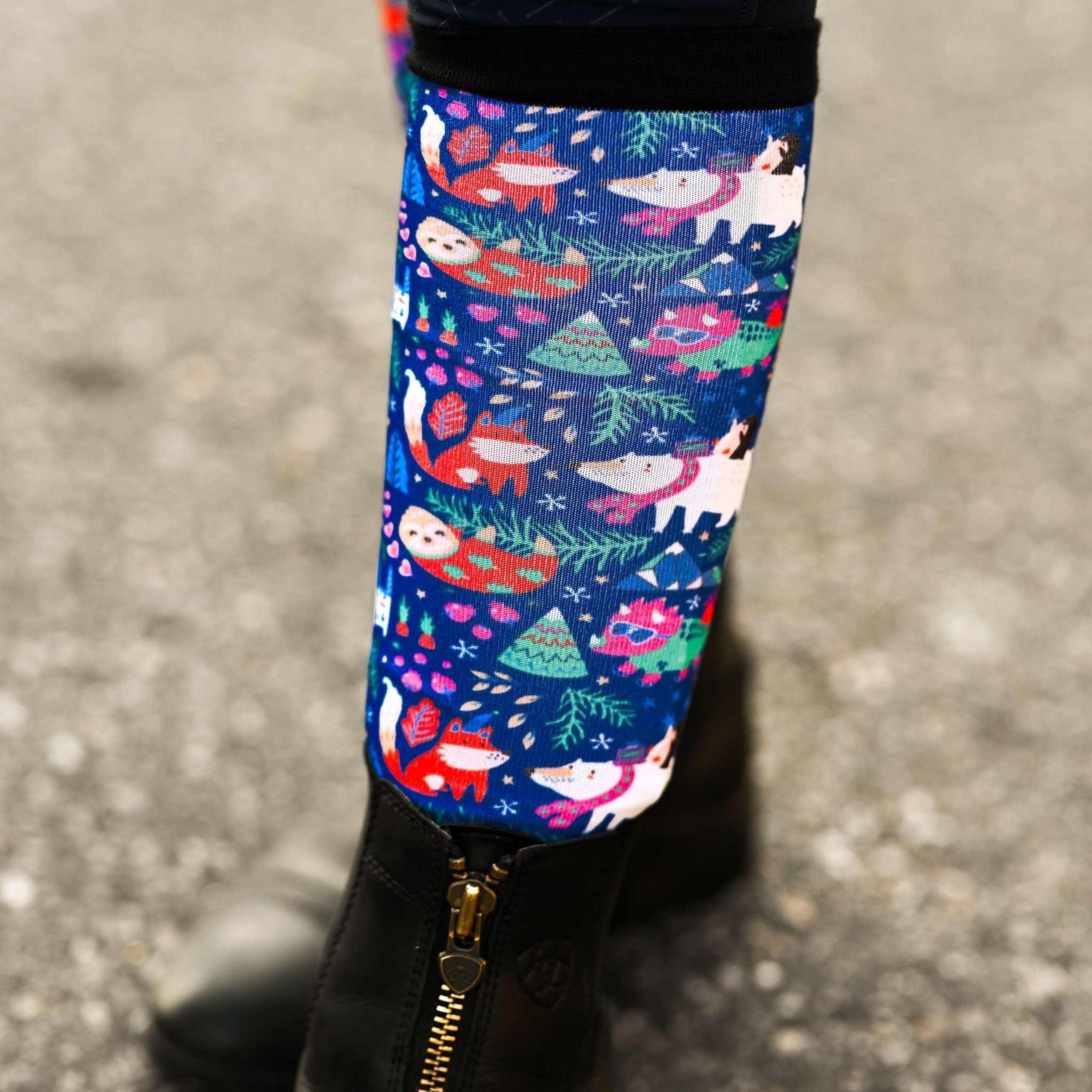 dreamers & schemers Boot Sock Dreamers & Schemers- Snow Much Fun equestrian team apparel online tack store mobile tack store custom farm apparel custom show stable clothing equestrian lifestyle horse show clothing riding clothes Unicorns & Fluffy Clouds Horse Riding  Boot Socks horses equestrian tack store