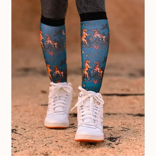 dreamers & schemers Boot Sock Dreamers & Schemers-  Stand Off equestrian team apparel online tack store mobile tack store custom farm apparel custom show stable clothing equestrian lifestyle horse show clothing riding clothes Unicorns & Fluffy Clouds Horse Riding  Boot Socks horses equestrian tack store