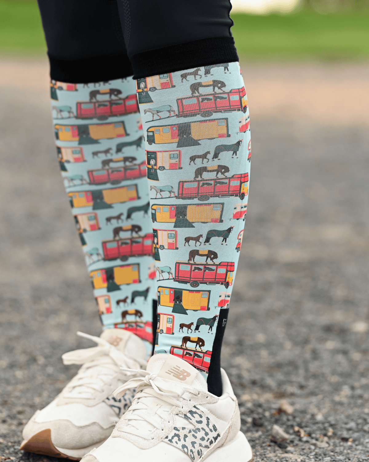 dreamers & schemers Boot Socks Dreamers & Schemers- The Pony Island (Retro Trailers) equestrian team apparel online tack store mobile tack store custom farm apparel custom show stable clothing equestrian lifestyle horse show clothing riding clothes Dreamers & Schemers- The Pony Island (Retro Trailers) horses equestrian tack store