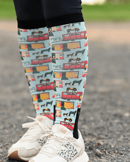 dreamers & schemers Boot Socks Dreamers & Schemers- The Pony Island (Retro Trailers) equestrian team apparel online tack store mobile tack store custom farm apparel custom show stable clothing equestrian lifestyle horse show clothing riding clothes Dreamers & Schemers- The Pony Island (Retro Trailers) horses equestrian tack store