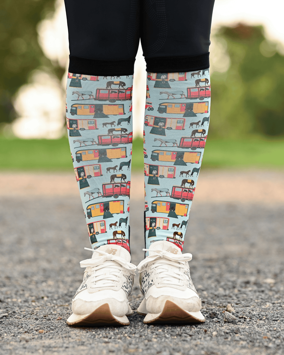 dreamers & schemers Boot Socks Dreamers & Schemers- The Pony Island (Retro Trailers) equestrian team apparel online tack store mobile tack store custom farm apparel custom show stable clothing equestrian lifestyle horse show clothing riding clothes Dreamers & Schemers- The Pony Island (Retro Trailers) horses equestrian tack store