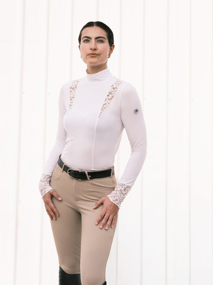Hannah Childs top Hannah Childs- Farrah Lace Turtleneck Training Top equestrian team apparel online tack store mobile tack store custom farm apparel custom show stable clothing equestrian lifestyle horse show clothing riding clothes Hannah Childs- Farrah Lace Turtleneck Training Top horses equestrian tack store