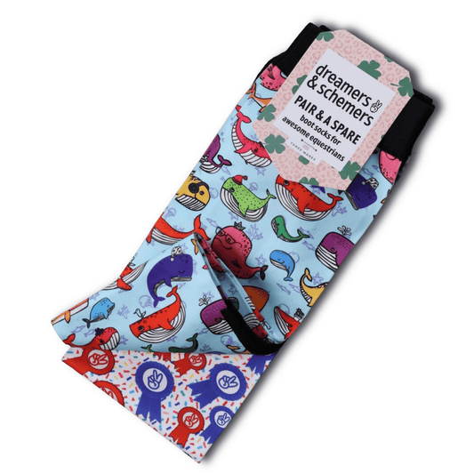 dreamers & schemers Boot Socks Dreamers & Schemers- Whale Whale Whale equestrian team apparel online tack store mobile tack store custom farm apparel custom show stable clothing equestrian lifestyle horse show clothing riding clothes Dreamers & Schemers- Whale Whale Whale horses equestrian tack store
