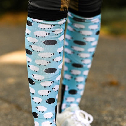 dreamers & schemers Boot Sock Dreamers & Schemers- Who's A Black Sheep equestrian team apparel online tack store mobile tack store custom farm apparel custom show stable clothing equestrian lifestyle horse show clothing riding clothes Unicorns & Fluffy Clouds Horse Riding  Boot Socks horses equestrian tack store