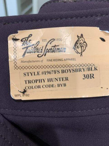 Tailored Sportsman Breeches 36 / Boysenberry/Black Seat Tailored Sportsman / #1937FS Full Seat, Low Rise, Front Zip, Trophy Hunter Breeches equestrian team apparel online tack store mobile tack store custom farm apparel custom show stable clothing equestrian lifestyle horse show clothing riding clothes horses equestrian tack store