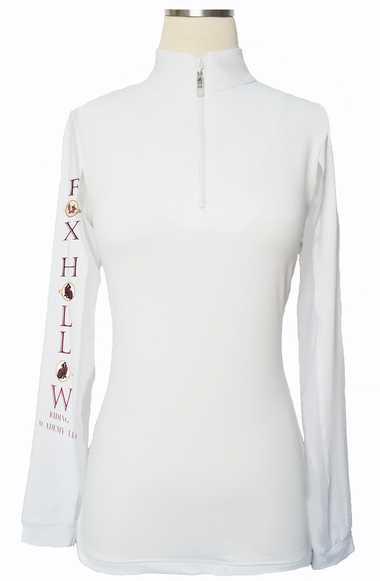Equestrian Team Apparel Custom Team Shirts XS Fox Hollow White Sunshirt / Ladies equestrian team apparel online tack store mobile tack store custom farm apparel custom show stable clothing equestrian lifestyle horse show clothing riding clothes horses equestrian tack store