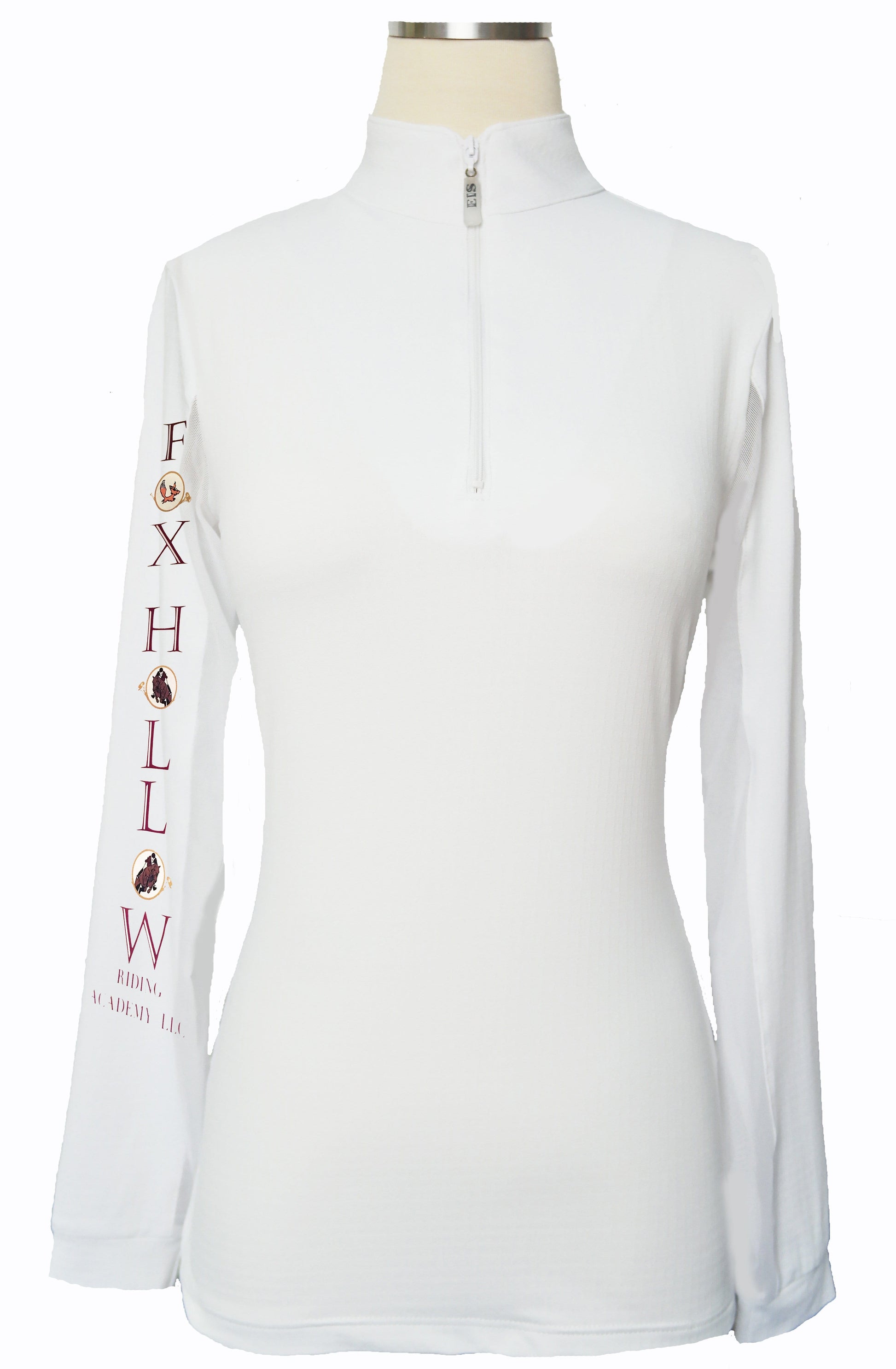 Equestrian Team Apparel Custom Team Shirts XS Fox Hollow White Sunshirt / Ladies equestrian team apparel online tack store mobile tack store custom farm apparel custom show stable clothing equestrian lifestyle horse show clothing riding clothes horses equestrian tack store