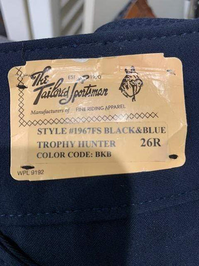 Tailored Sportsman Breeches 34 / Black & Blue/Black Seat Tailored Sportsman / #1937FS Full Seat, Low Rise, Front Zip, Trophy Hunter Breeches equestrian team apparel online tack store mobile tack store custom farm apparel custom show stable clothing equestrian lifestyle horse show clothing riding clothes horses equestrian tack store