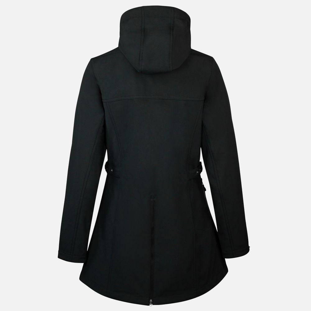 Horze Jacket Freya Long Soft Shell Jacket - Black equestrian team apparel online tack store mobile tack store custom farm apparel custom show stable clothing equestrian lifestyle horse show clothing riding clothes horses equestrian tack store