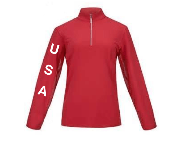 Equestrian Team Apparel Custom Shirts xs / mock USA red equestrian team apparel online tack store mobile tack store custom farm apparel custom show stable clothing equestrian lifestyle horse show clothing riding clothes horses equestrian tack store