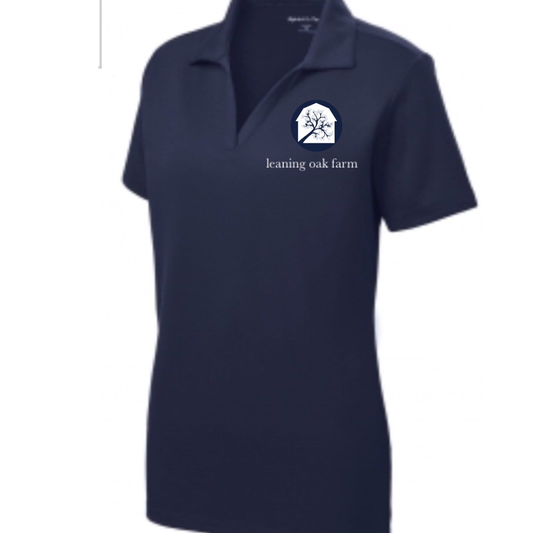 Equestrian Team Apparel Custom Team Shirts XS / Navy Leaning Oak Farm Polo equestrian team apparel online tack store mobile tack store custom farm apparel custom show stable clothing equestrian lifestyle horse show clothing riding clothes horses equestrian tack store