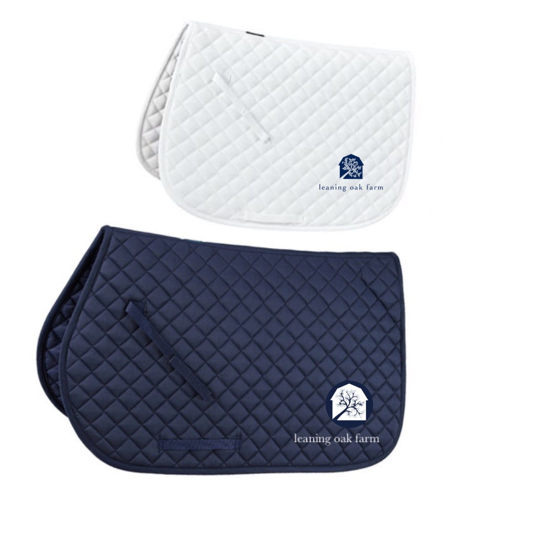 Equestrian Team Apparel Custom Team Saddle Pads Navy / Navy Leaning Oak Farm Saddle Pad equestrian team apparel online tack store mobile tack store custom farm apparel custom show stable clothing equestrian lifestyle horse show clothing riding clothes horses equestrian tack store