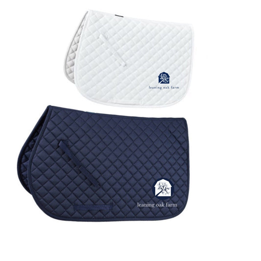 Equestrian Team Apparel Custom Team Saddle Pads Navy / Navy Leaning Oak Farm Saddle Pad equestrian team apparel online tack store mobile tack store custom farm apparel custom show stable clothing equestrian lifestyle horse show clothing riding clothes horses equestrian tack store