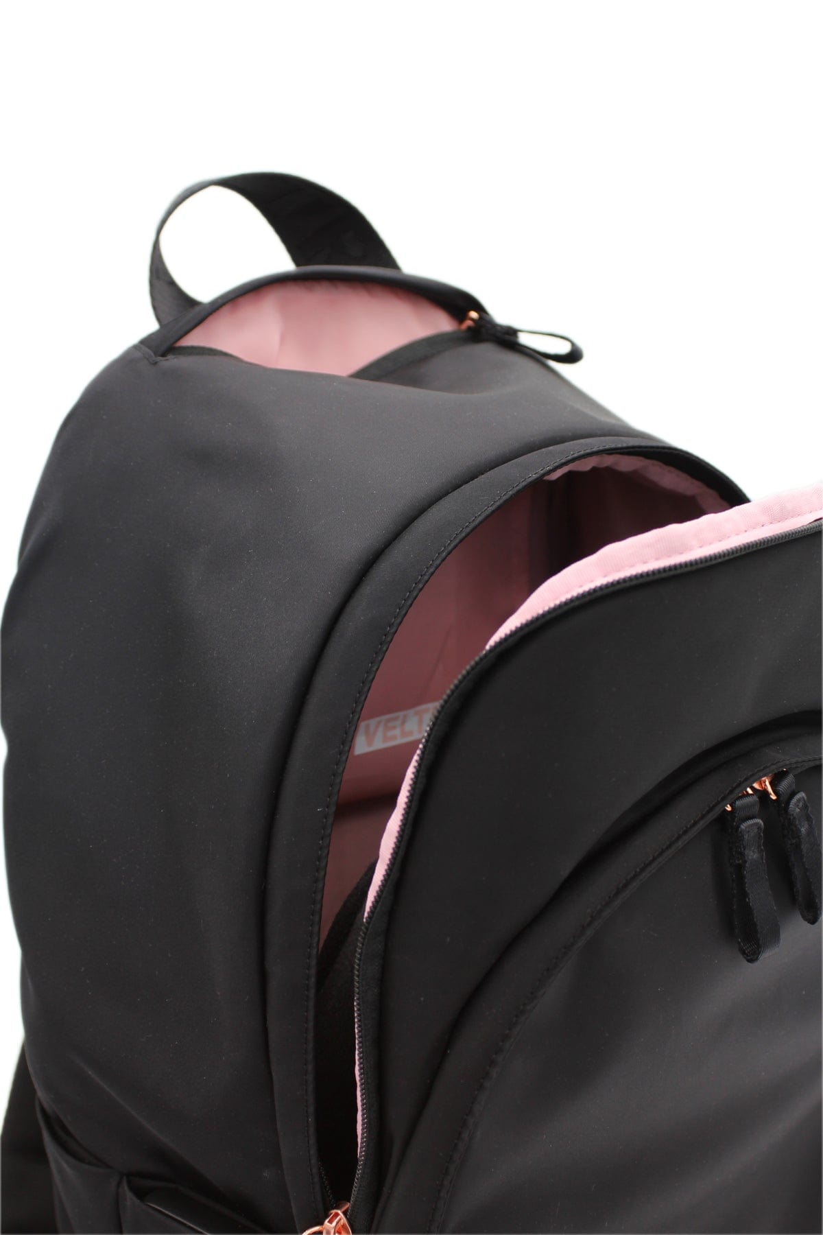 Veltri Backpacks Helmet Backpack by Veltri - Black w/Rose Gold equestrian team apparel online tack store mobile tack store custom farm apparel custom show stable clothing equestrian lifestyle horse show clothing riding clothes horses equestrian tack store