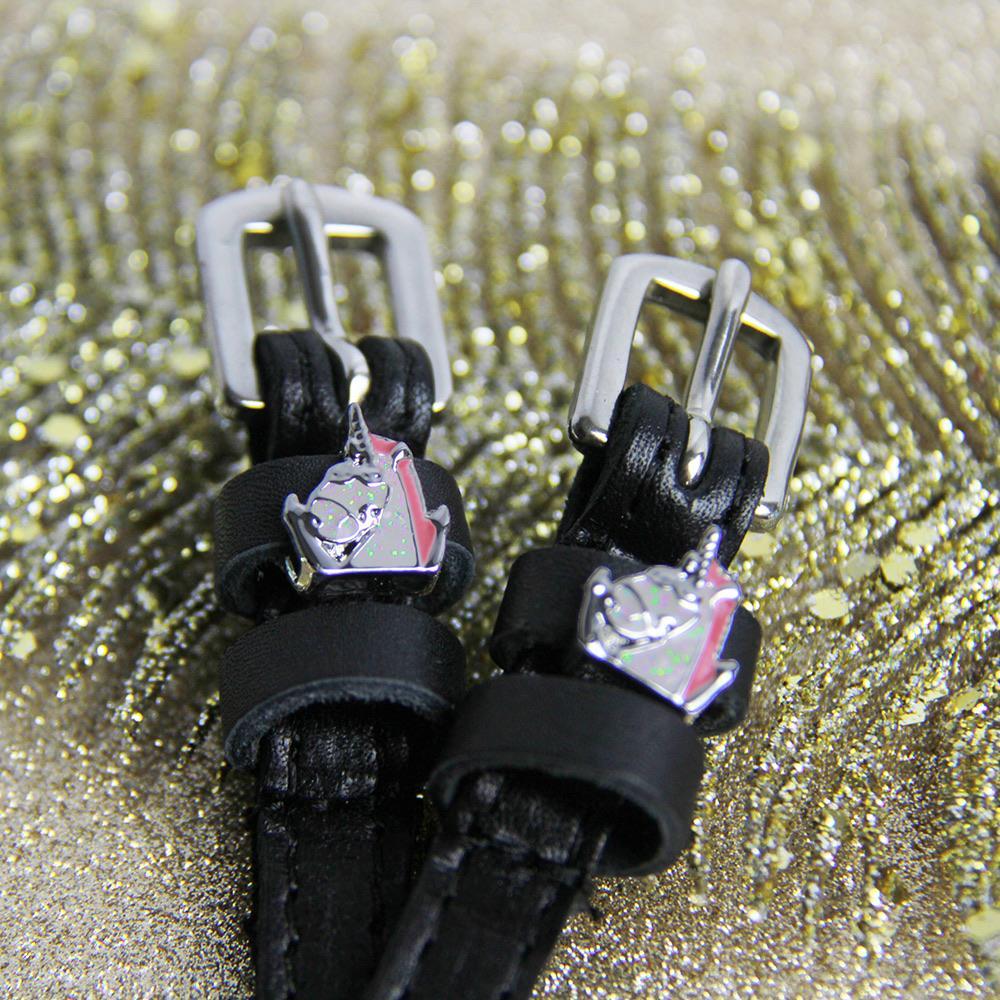ManeJane Black Spur Straps Sassy Unicorn Spur Straps equestrian team apparel online tack store mobile tack store custom farm apparel custom show stable clothing equestrian lifestyle horse show clothing riding clothes horses equestrian tack store