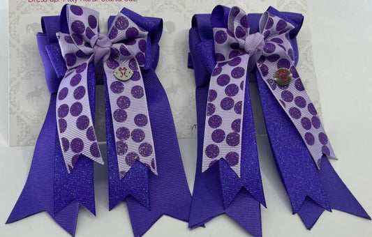 PonyTail Bows 3" Tails Purple Party PonyTail Bows equestrian team apparel online tack store mobile tack store custom farm apparel custom show stable clothing equestrian lifestyle horse show clothing riding clothes PonyTail Bows | Equestrian Hair Accessories horses equestrian tack store