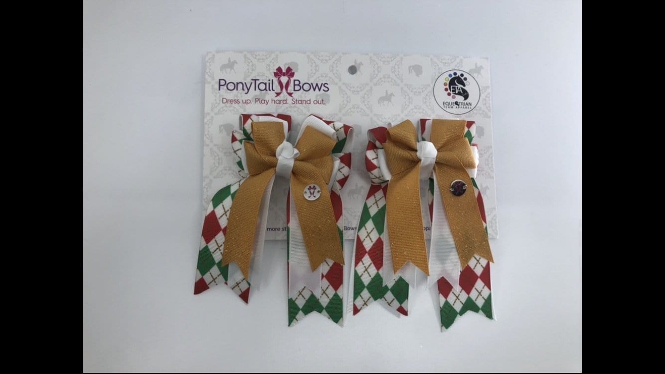 PonyTail Bows 3" Tails Argyle Plaid PonyTail Bows equestrian team apparel online tack store mobile tack store custom farm apparel custom show stable clothing equestrian lifestyle horse show clothing riding clothes PonyTail Bows | Equestrian Hair Accessories horses equestrian tack store