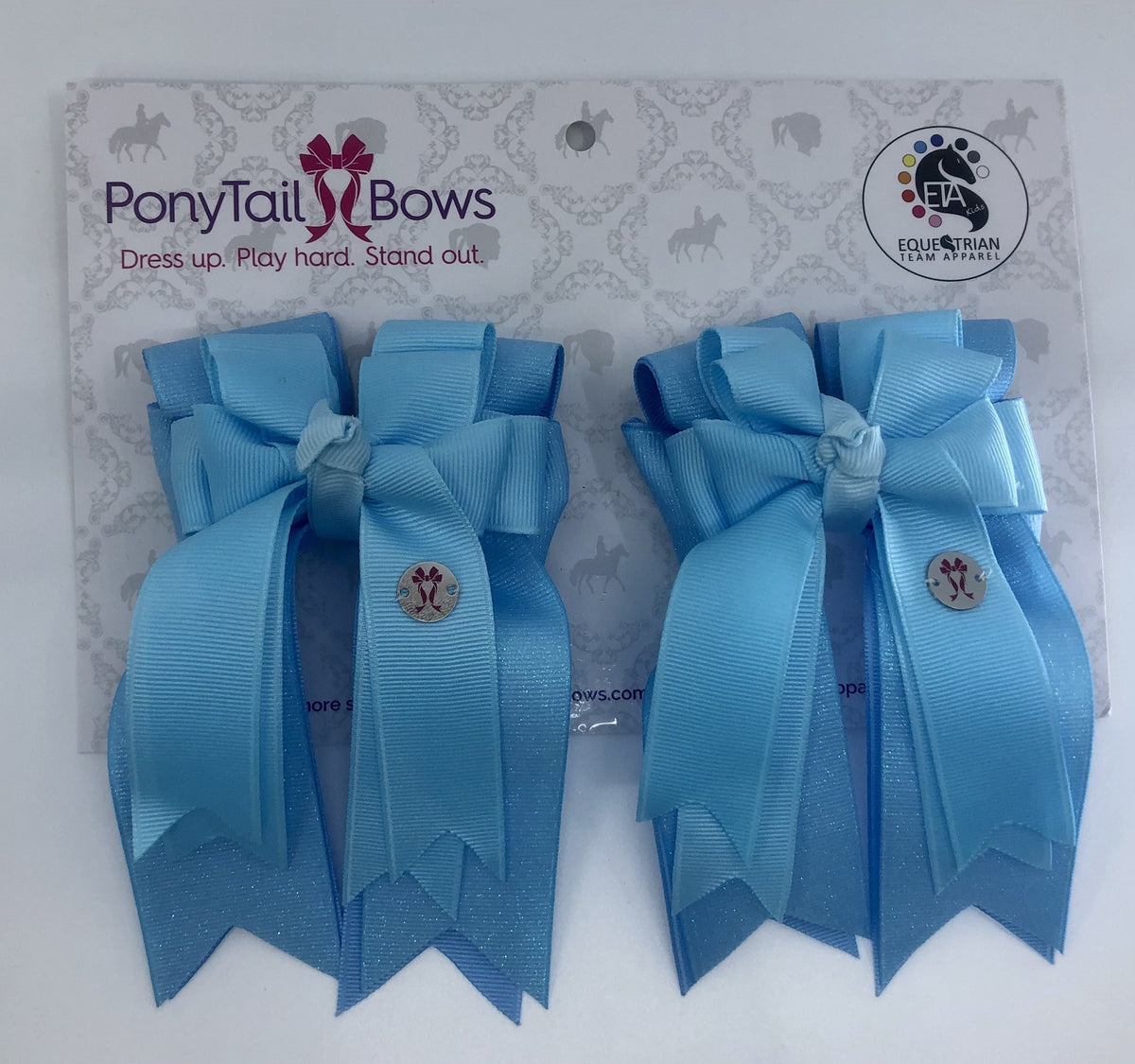 PonyTail Bows 3" Tails Baby Blue PonyTail Bows equestrian team apparel online tack store mobile tack store custom farm apparel custom show stable clothing equestrian lifestyle horse show clothing riding clothes Abbie Horse Show Bows | PonyTail Bows | Equestrian Hair Accessories horses equestrian tack store